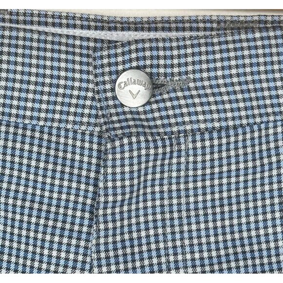 Callaway Mens Shorts Golf Active Waistband Flat Front Golfer Blue Plaid Size 36 - Picture 3 of 11